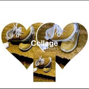 Kids golden sparkle shoes